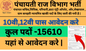 Bihar Panchayati Raj Vibhag New Vacancy 2024